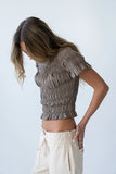 Marta Smocked Blouse in Olive