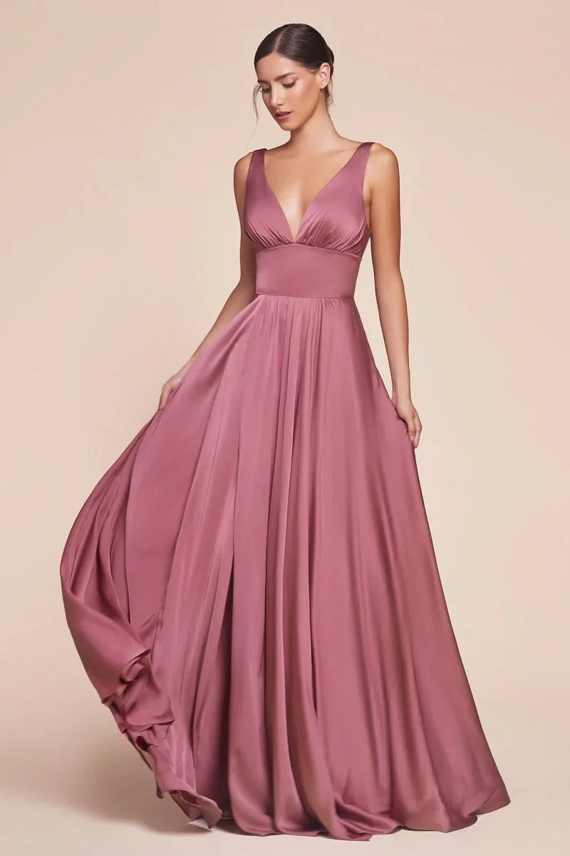 Kinsley Gown Soft Satin A line Dress