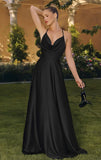 WILLOW GOWN A LINE SATIN DRESS WITH COWL NECKLINE