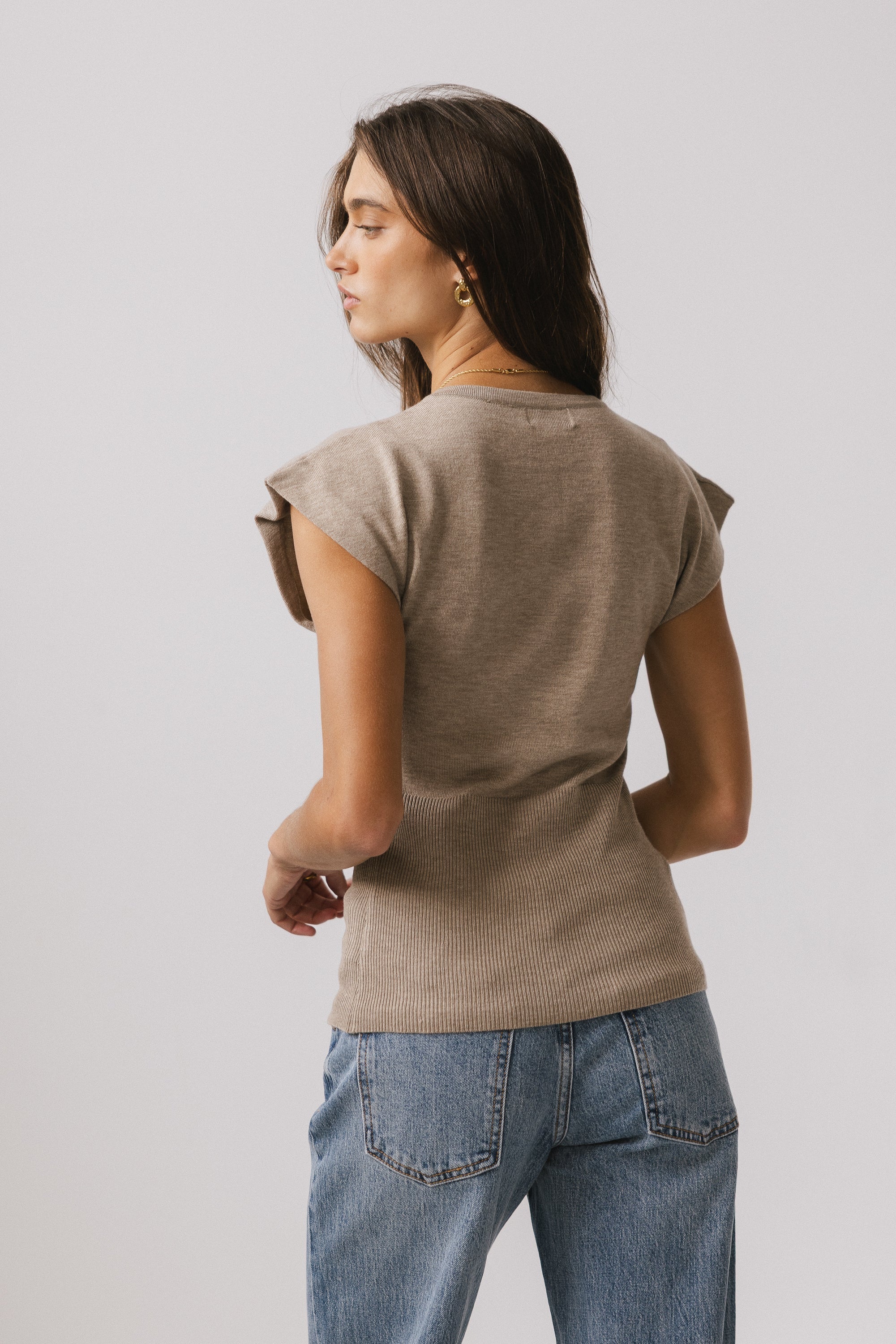 Marco Knit Top in Taupe