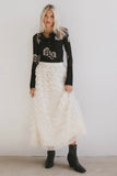 Yani Ruffle Tulle Maxi Skirt in Cream FINAL SALE