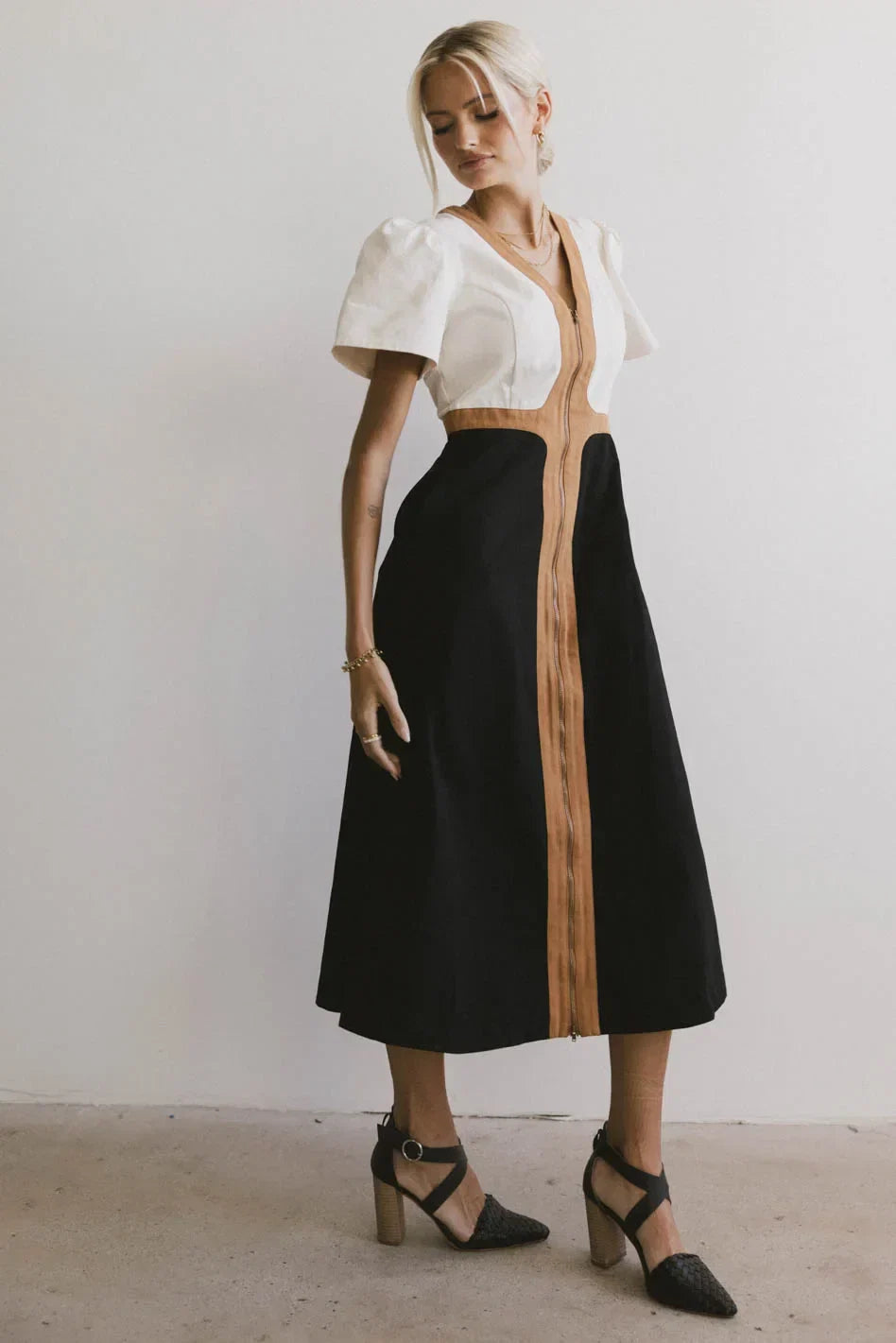 Edith Colorblock Zip Up Dress FINAL SALE