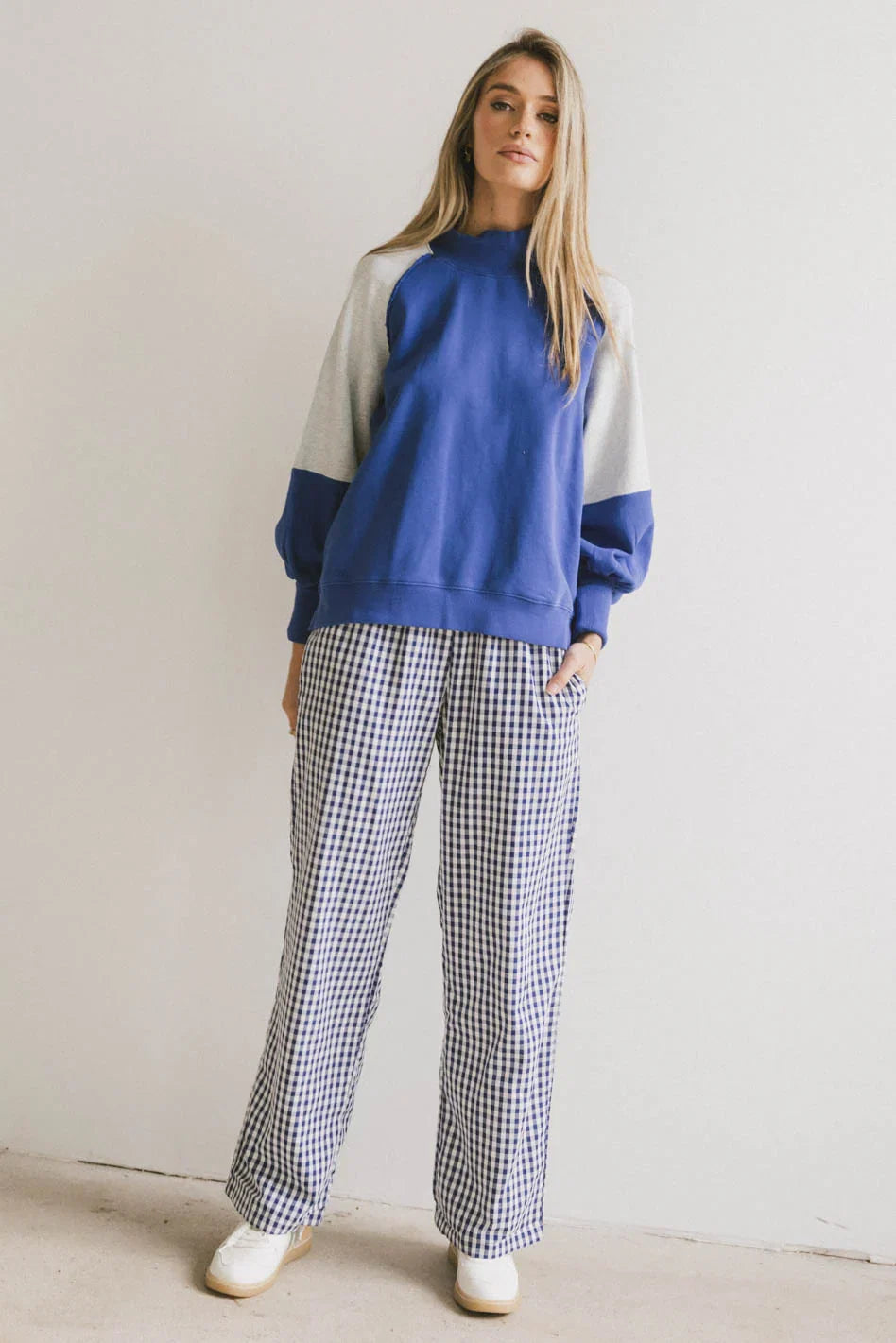 Drew Colorblock Sweatshirt in Blue FINAL SALE