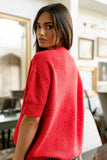 Leah Knit Cardigan in Red FINAL SALE
