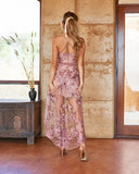 Jennifer Dress Embroidered Floral High Low Hemline