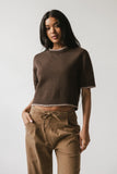 Rumple Contrast Top in Brown FINAL SALE