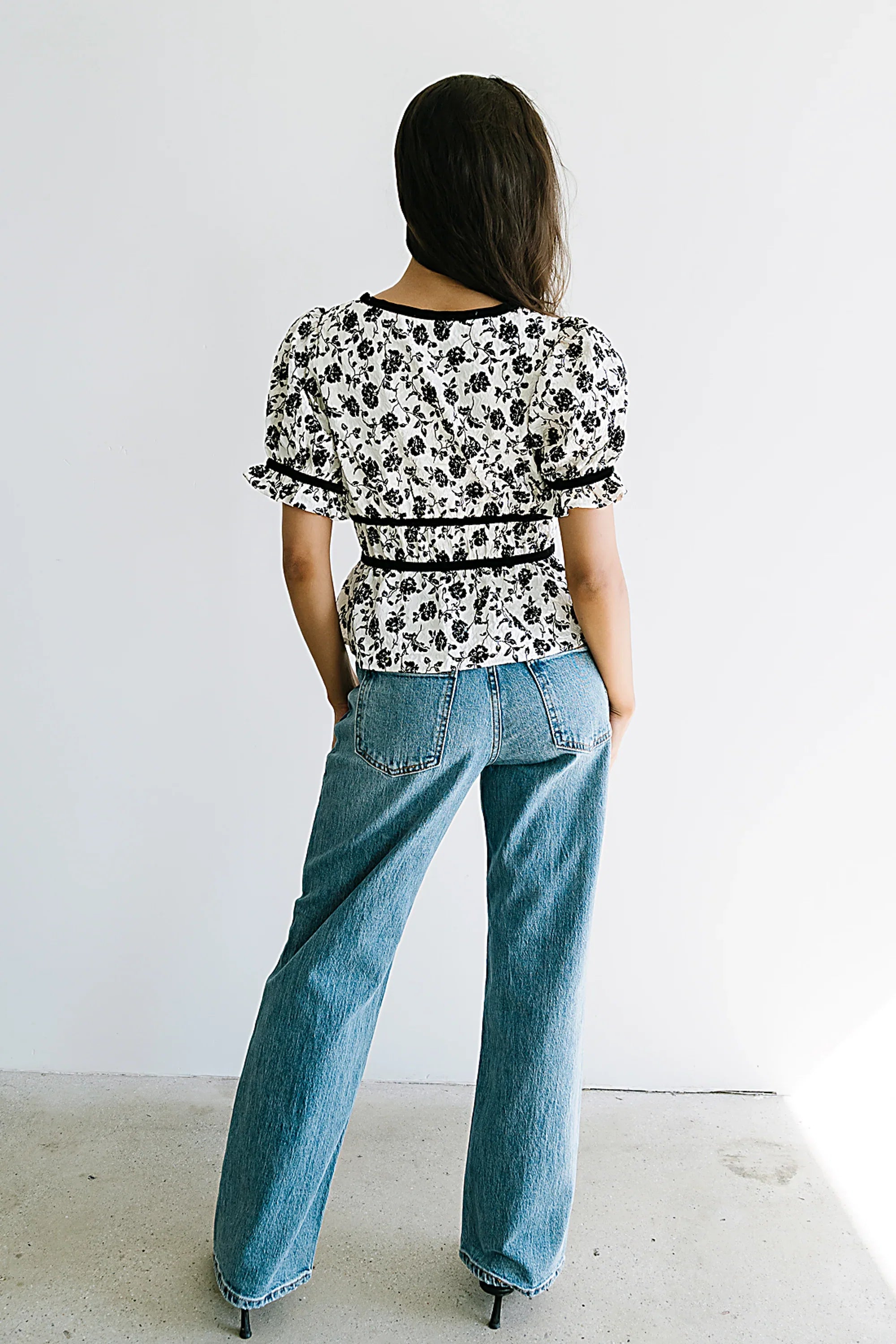 Tallie Floral Blouse in Cream FINAL SALE