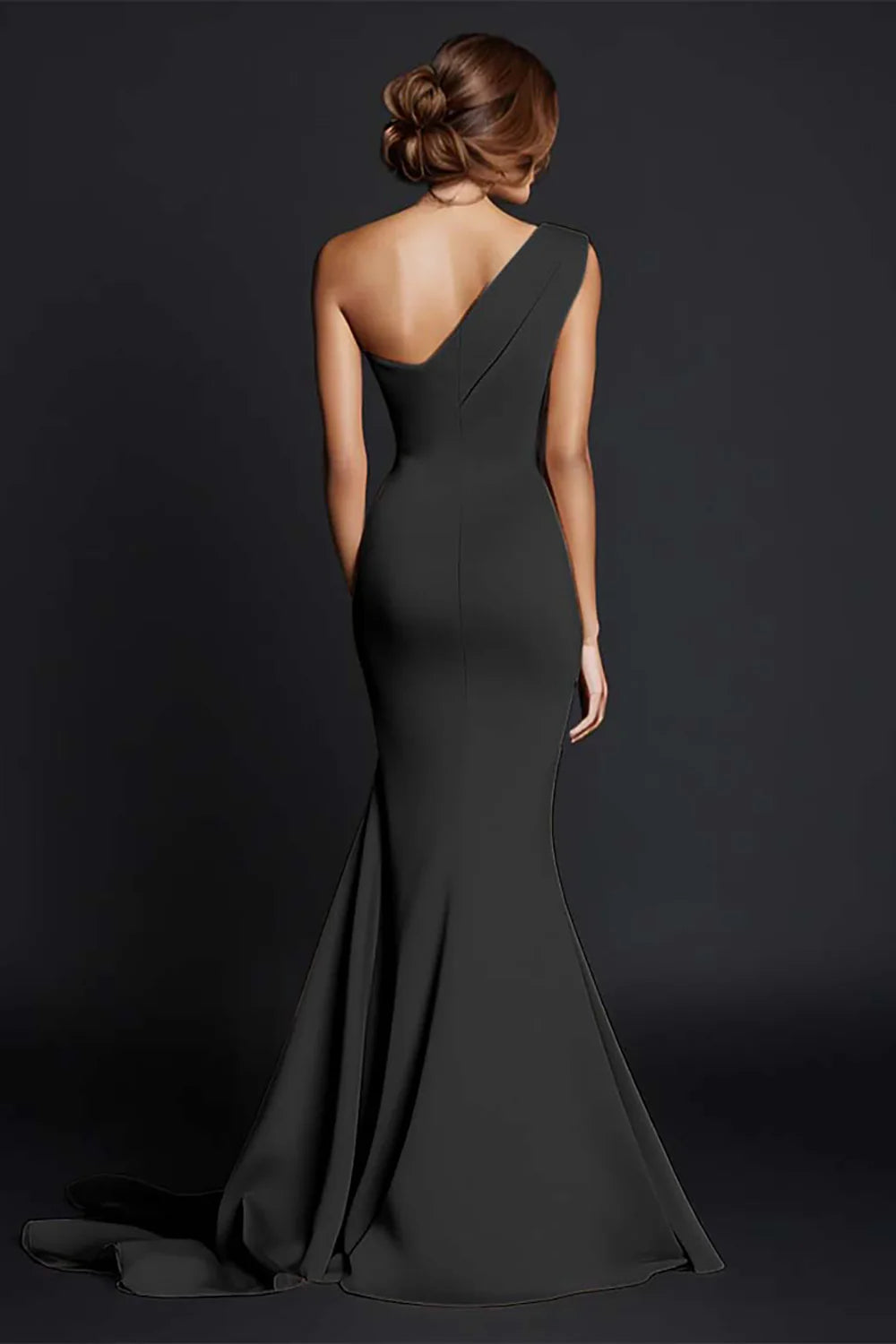 Khaki Mermaid One Shoulder Maxi Dress