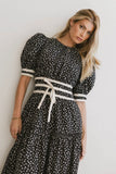 Kendra Ditsy Floral Midi Dress in Black FINAL SALE