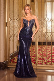 Zaire Gown Sequin Mermaid Dress with Crystal Beading