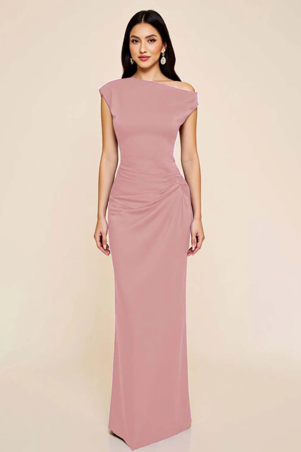 Ruched Off The Shoulder Black Mermaid Formal Dress