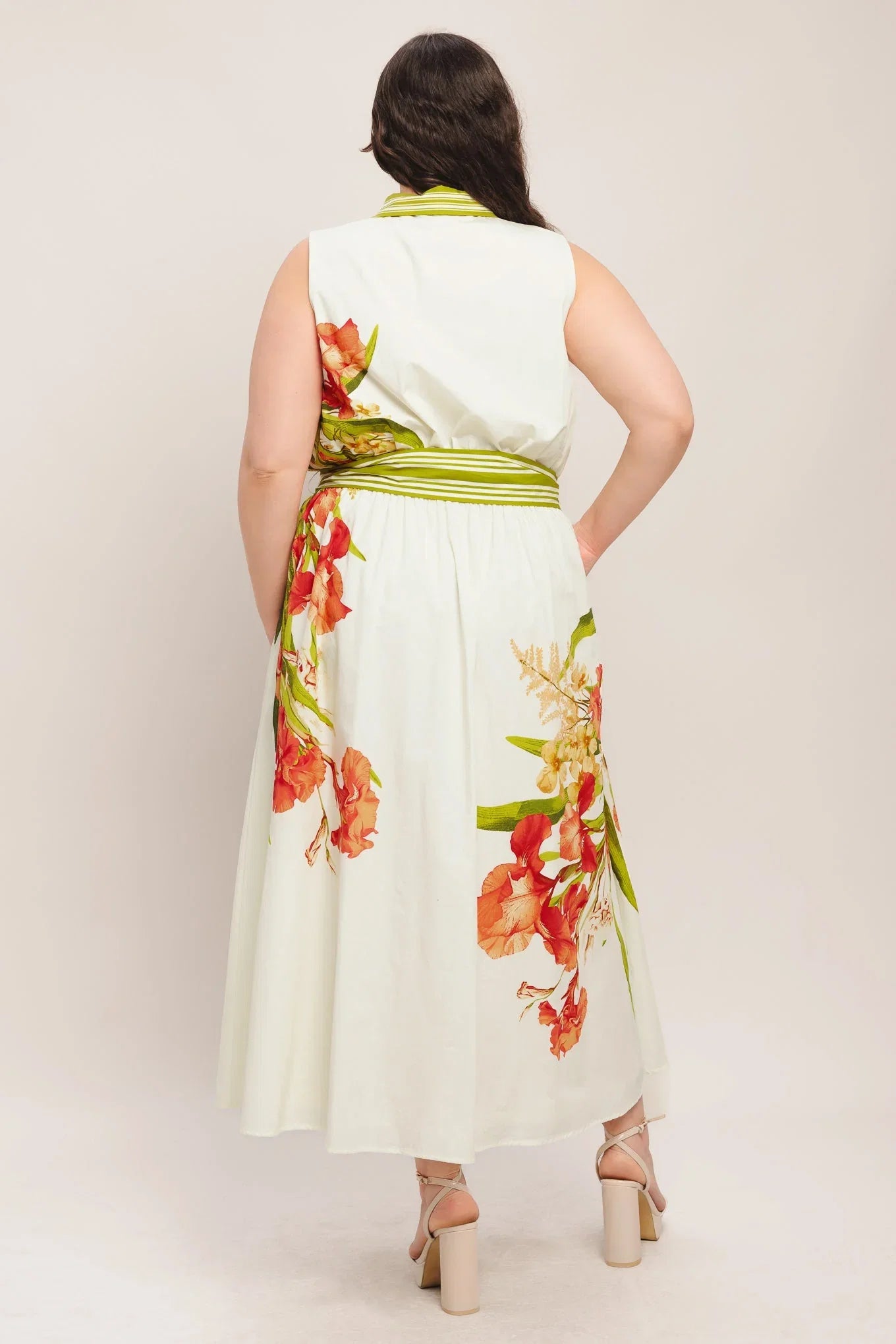 SPRING HEIRLOOM FLORAL PRINT MIDI DRESS