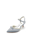 Pearl Satin Pointed Toe High Heels