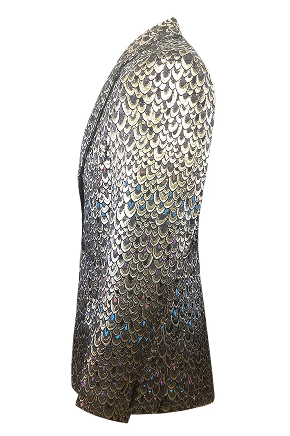 Mens Golden Jacquard Shawl Lapel Blazer