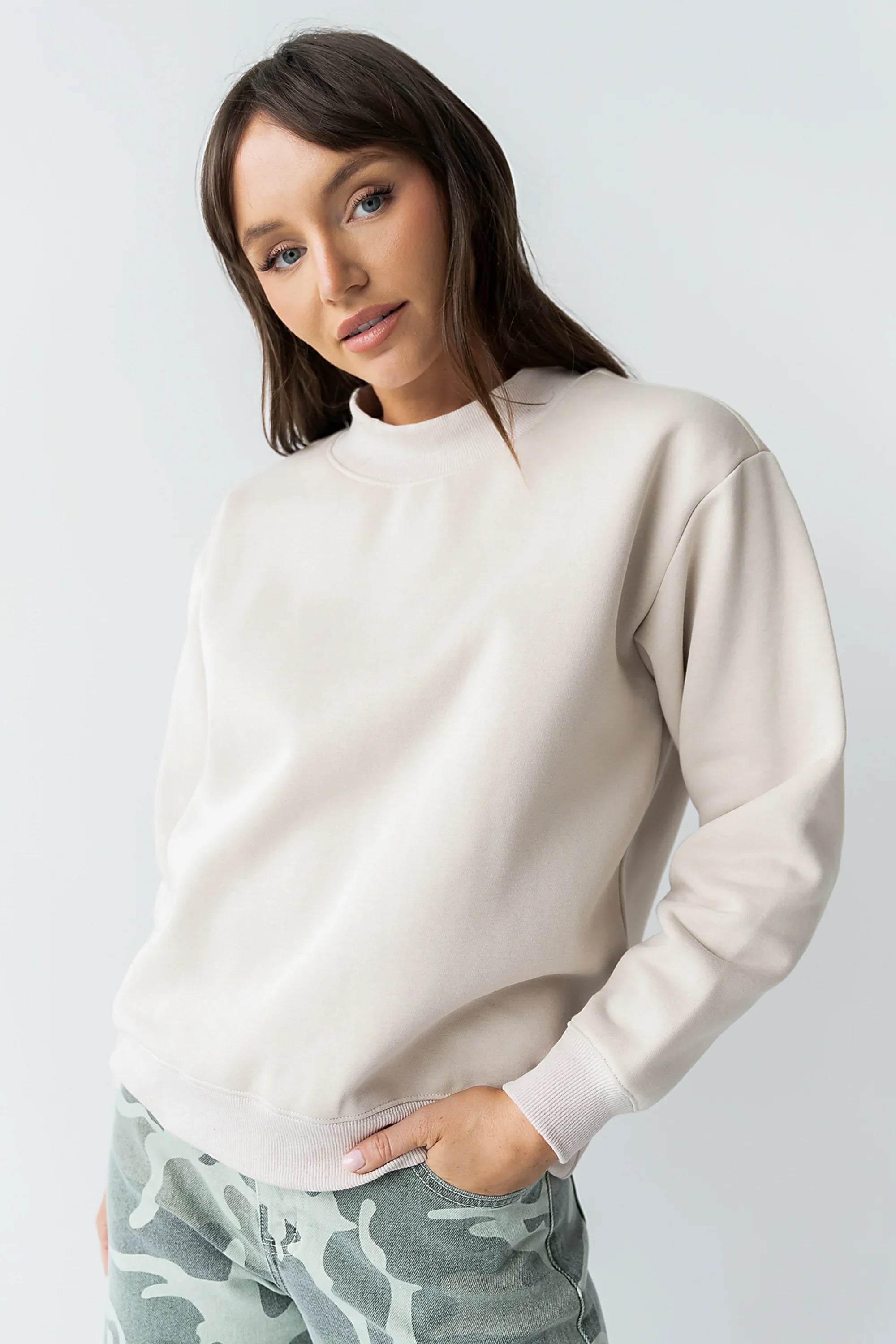 Marie Oversized Sweatshirt in Beige
