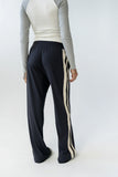 Avery Striped Pants in Charcoal