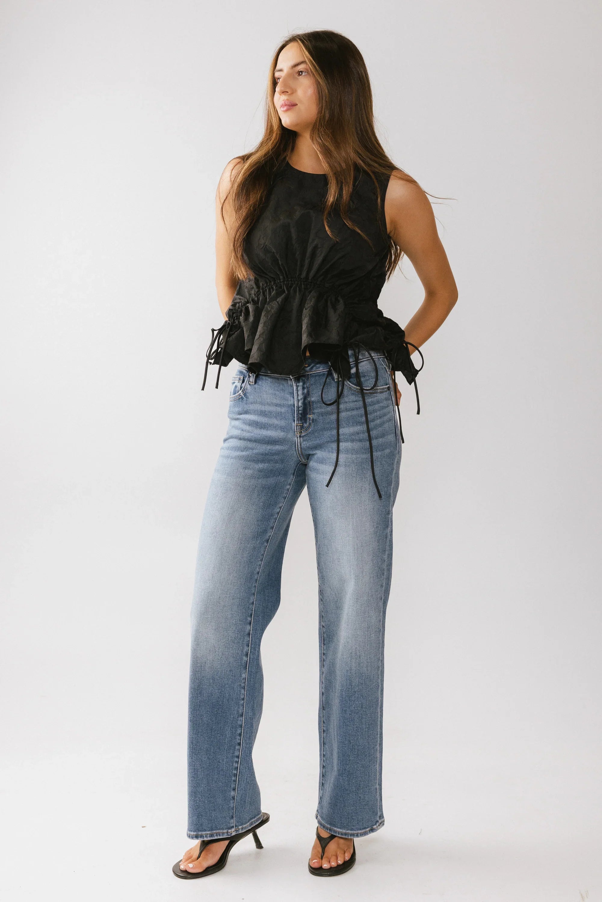 Miranda Textured Blouse in Black FINAL SALE