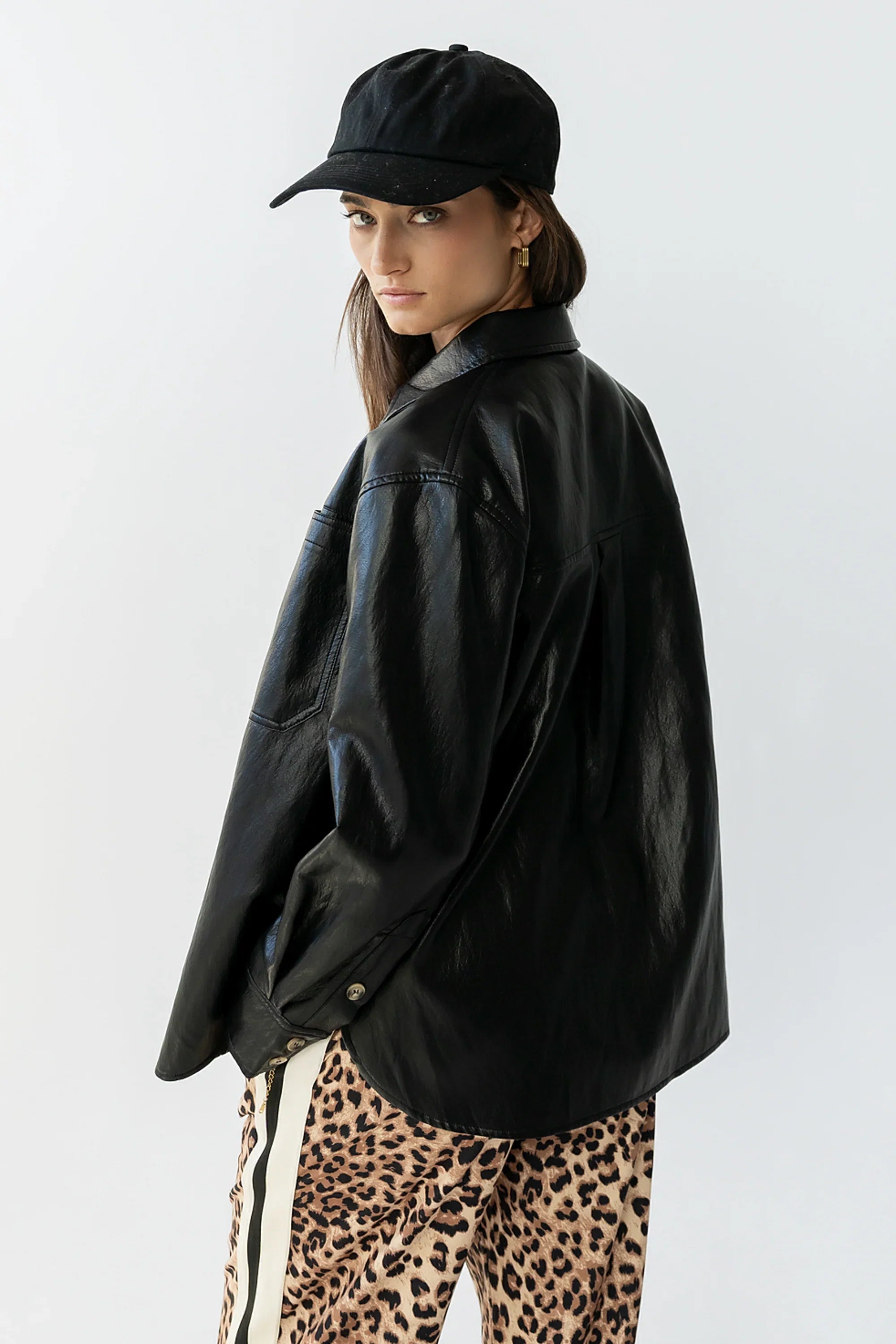 Bruno Vegan Leather Shacket FINAL SALE