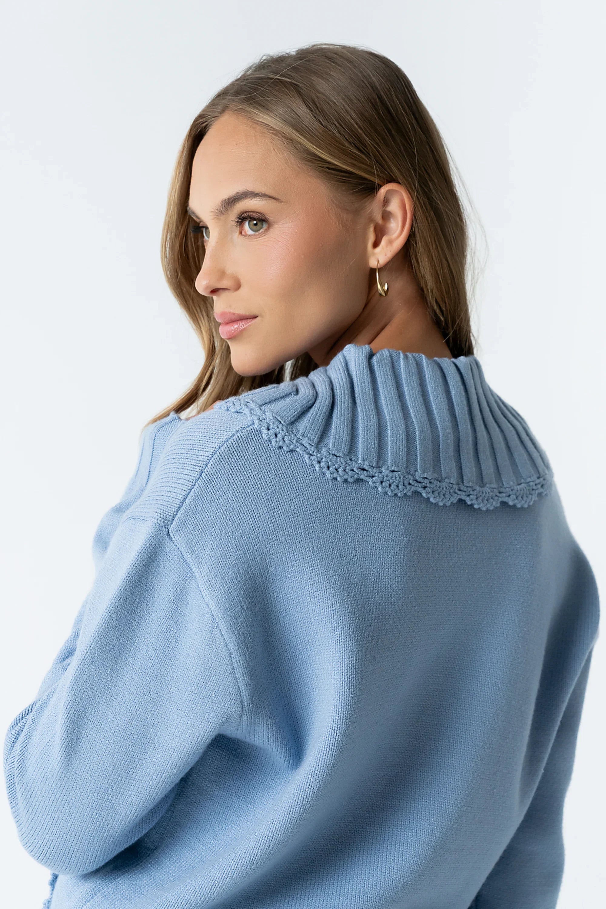 Tacie Knit Cardigan in Dusty Blue