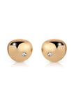 Polished Pebble Crystal Stud Earrings