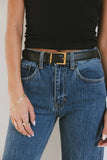 Siena Leather Belt in Gold