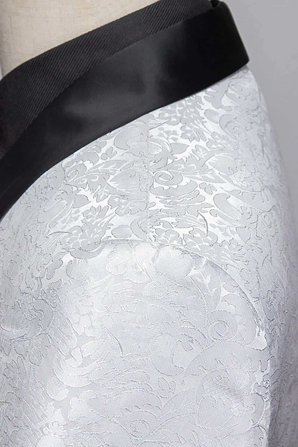 Mens Jacquard 2 Piece Shawl Lapel One Button Wedding Suits