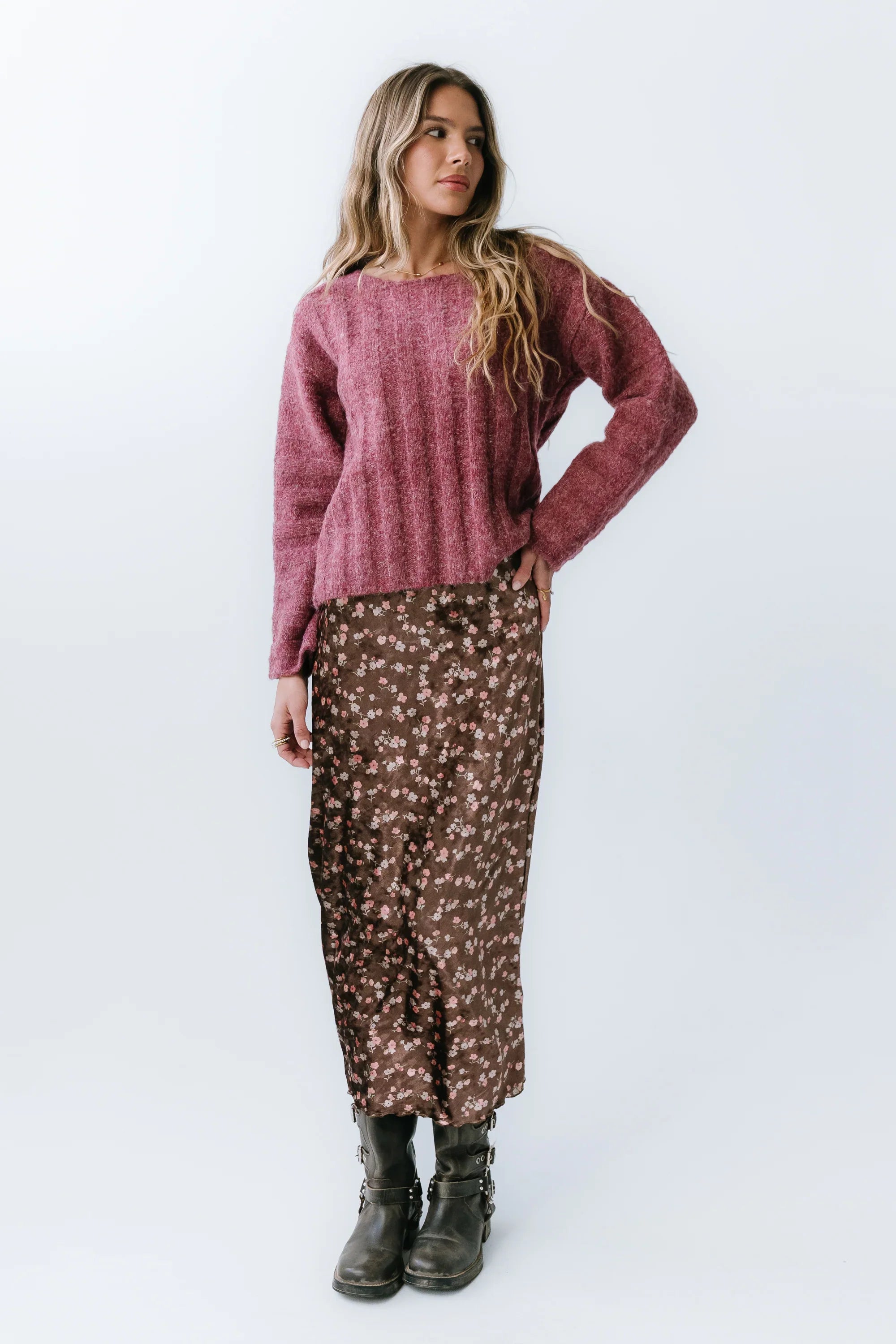 Zamara Ribbed Sweater in Red FINAL SALE