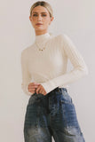 Winnie Ribbed Top in Cream FINAL SALE