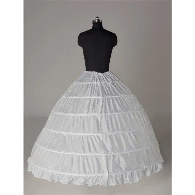White Floor Length Crinoline 6 Hoop Petticoat Wedding Accessories