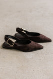 Steve Madden Shay Slingback Flats in Brown Suede
