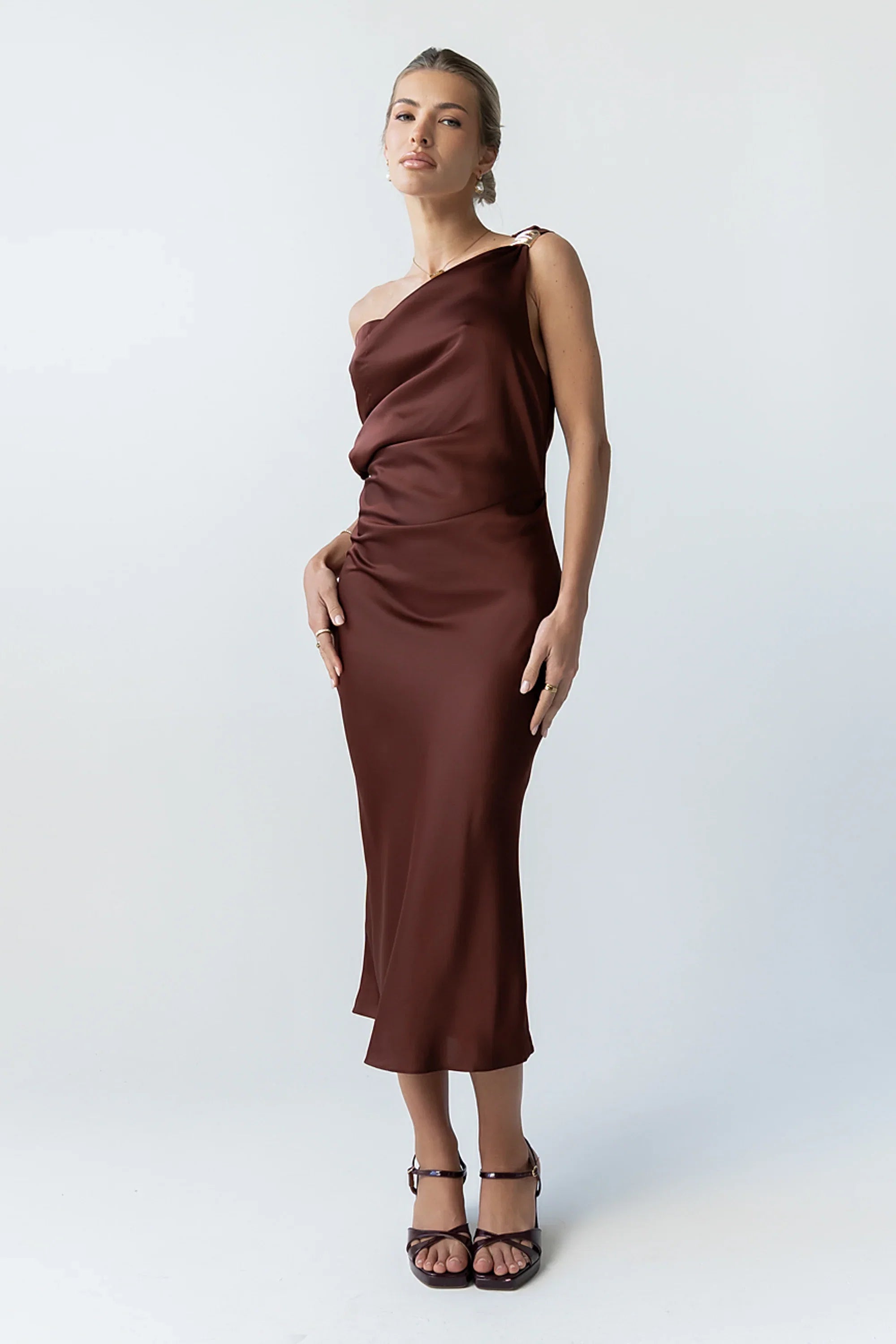 Marcella Satin Midi Dress
