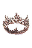 Baroque Rose Gold Crystal Flower Crown
