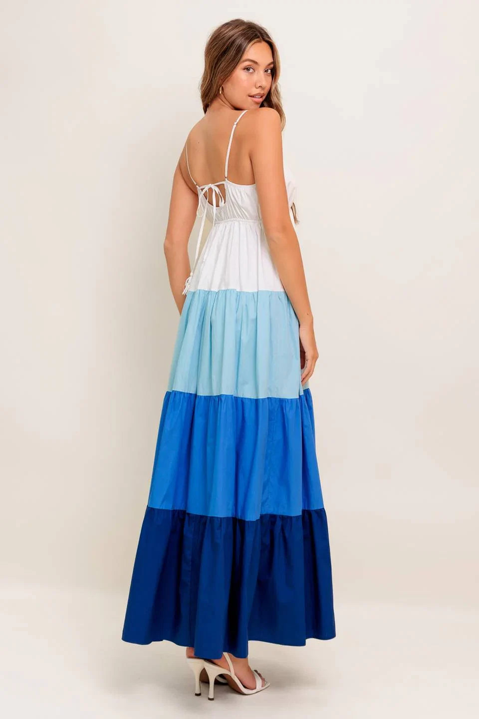 CRUISE MODE MIDI DRESS BLUE COLOR BLOCK