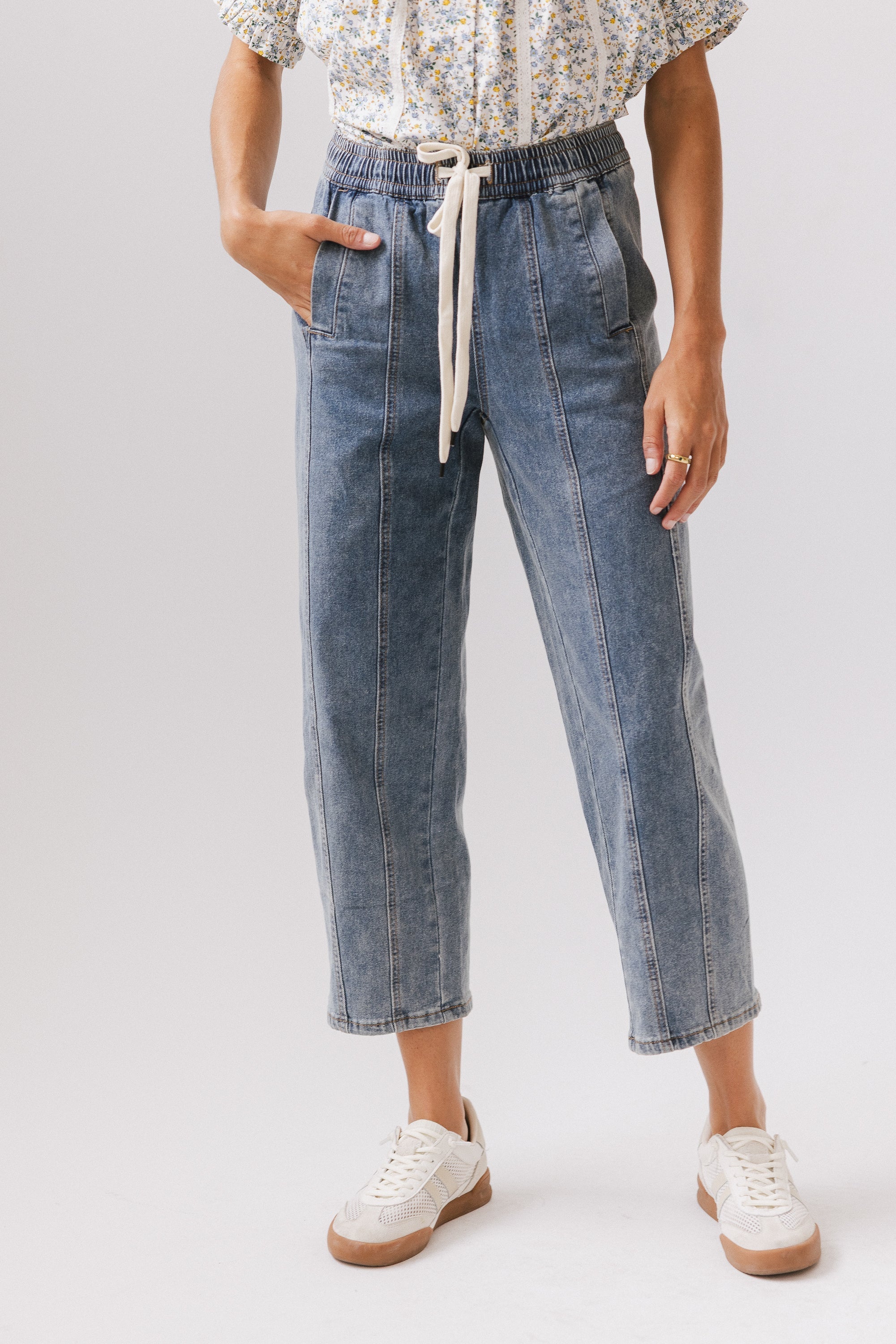 Khai Cropped Pants in Denim FINAL SALE