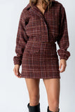 Finley Tweed Mini Skirt in Red