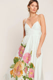 POETIC BLOOM IVORY FLORAL MIDI DRESS