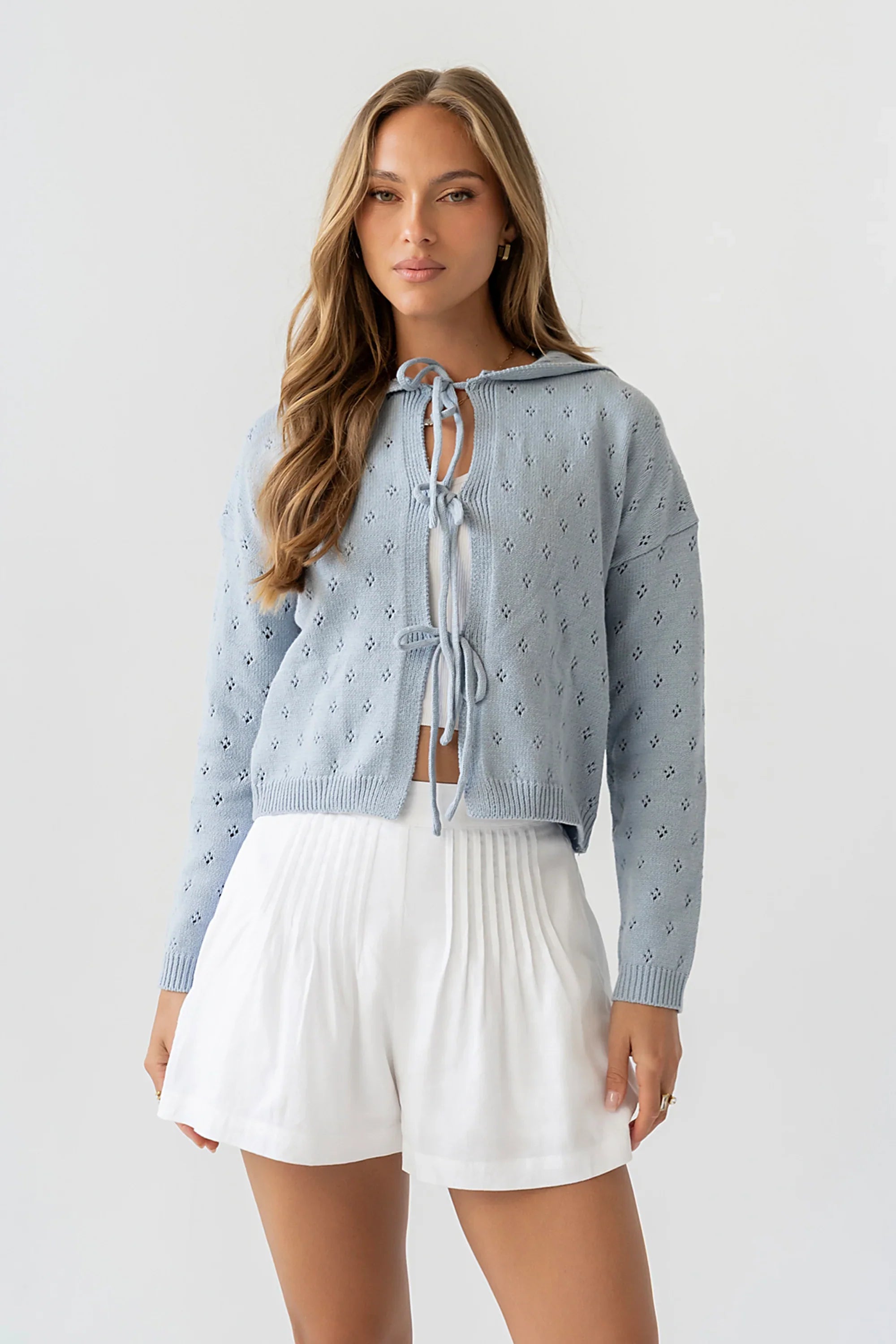 Catalina Pointelle Knit Cardigan
