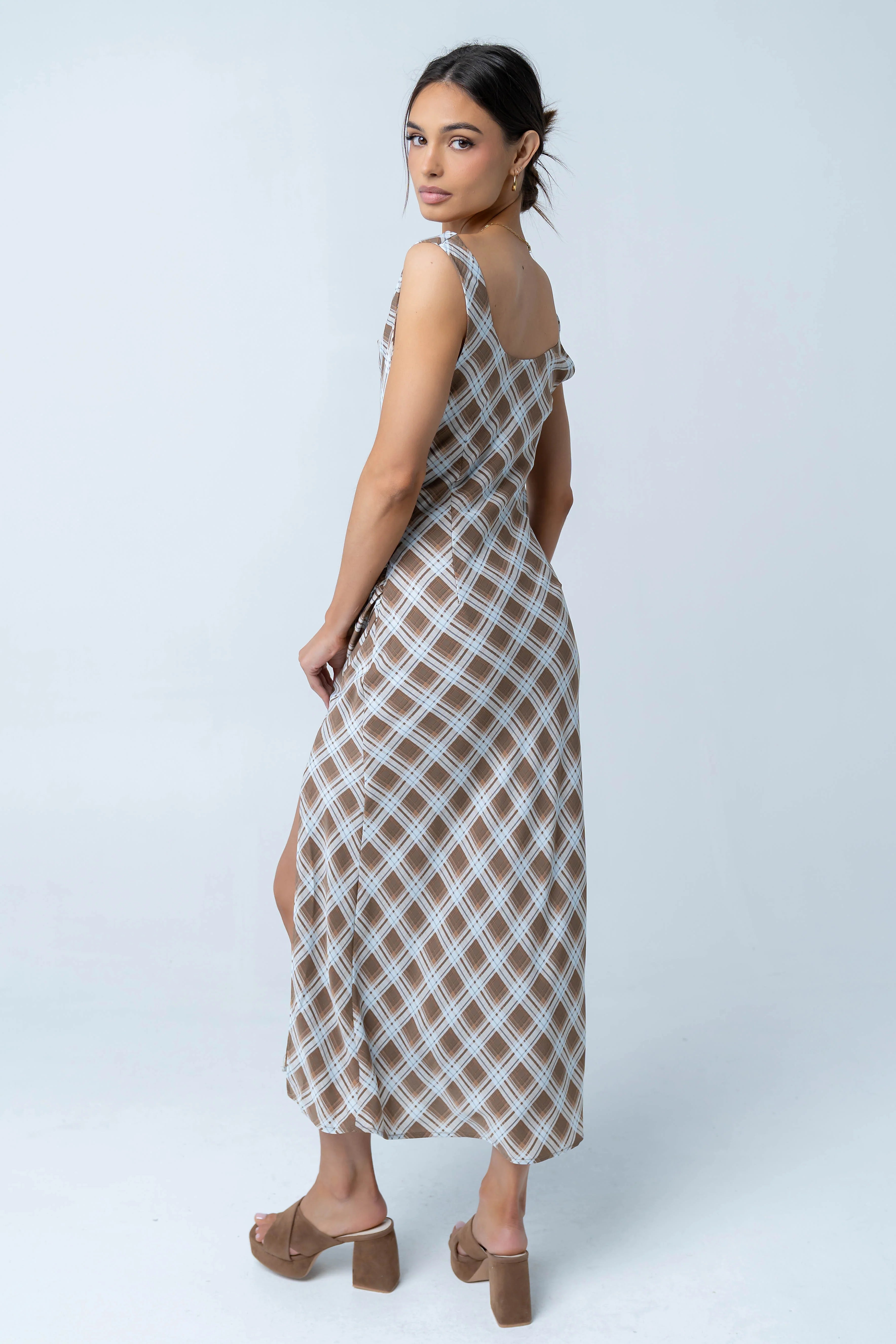 Renae Plaid Maxi Dress