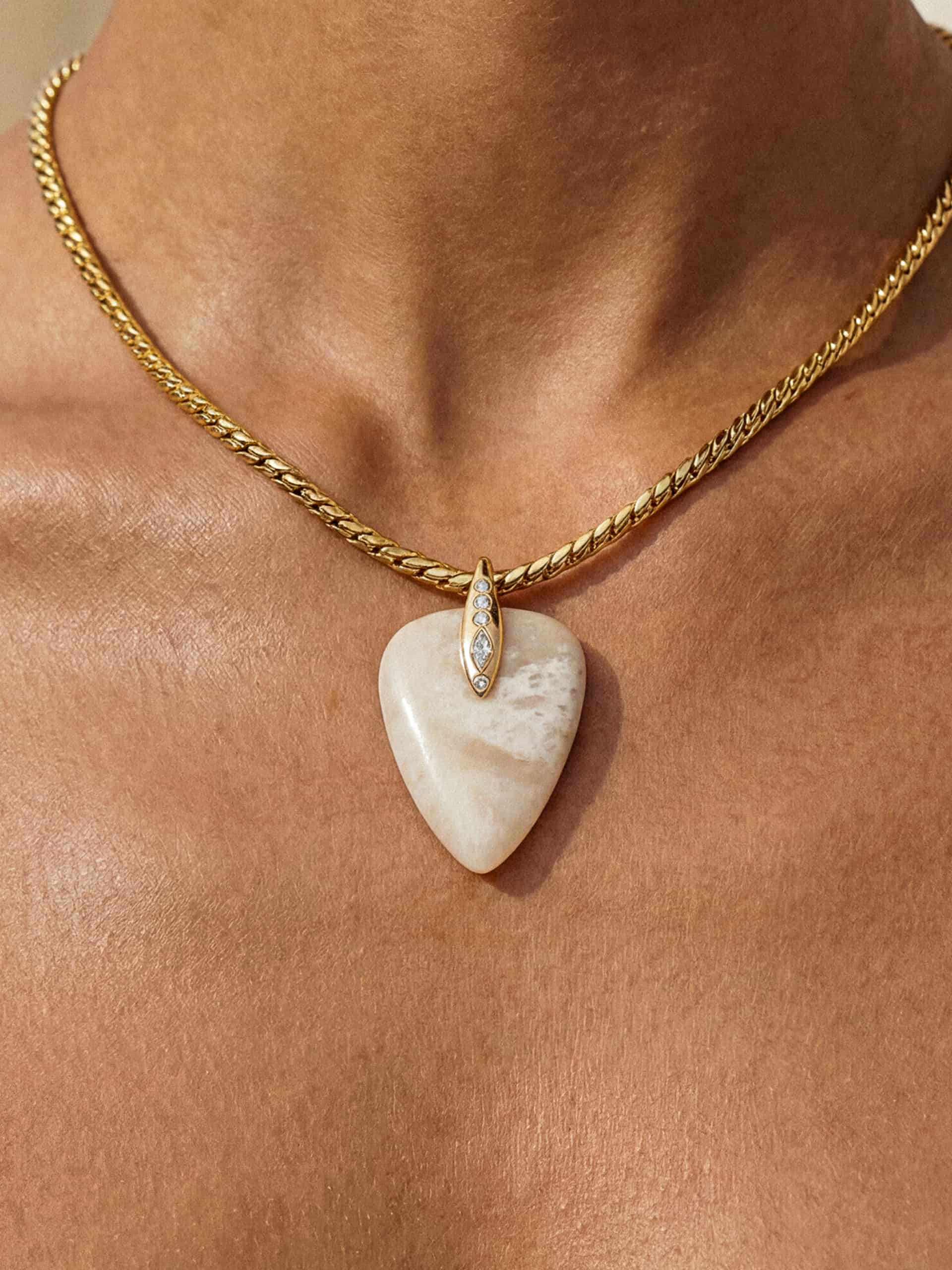 Solstice Pendant Choker in Bone