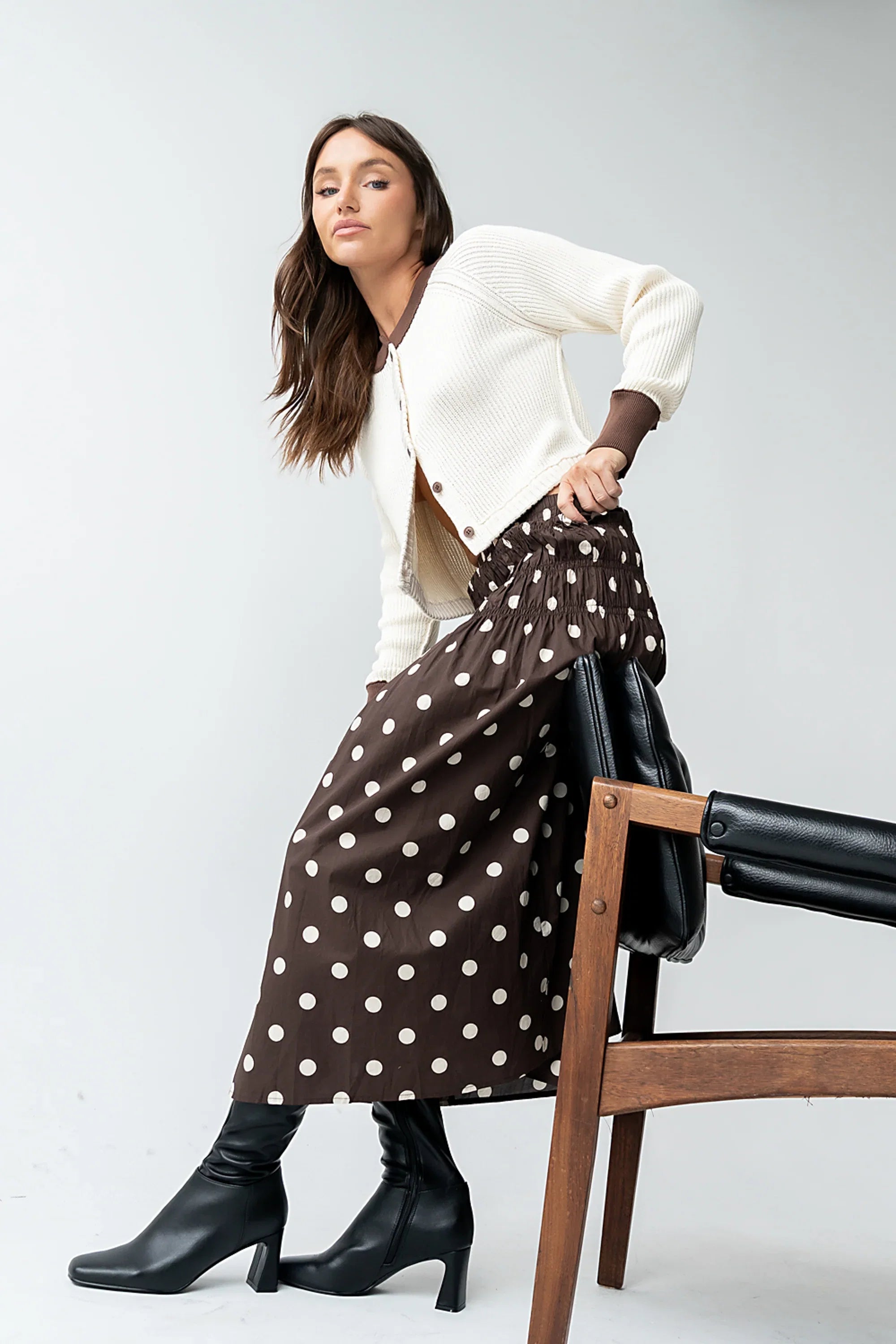 Ella Contrast Cardigan in Cream