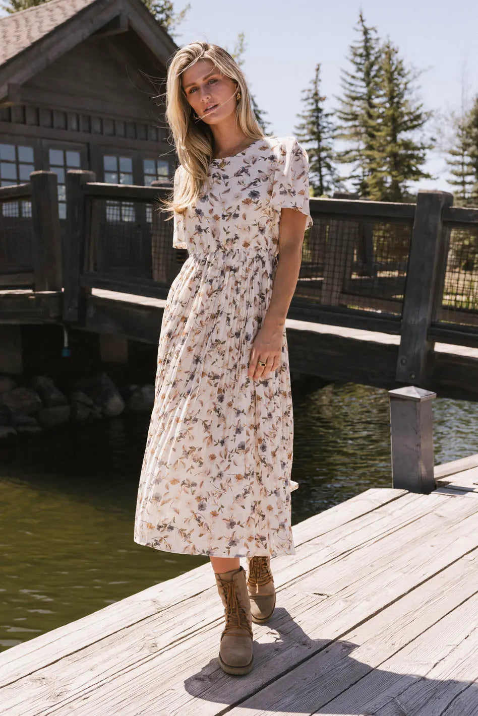 Delilah Pleated Midi Dress FINAL SALE