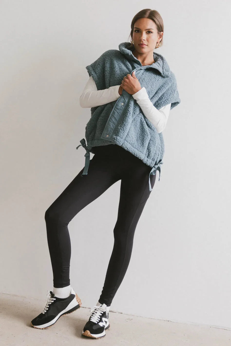Johanna Sherpa Vest in Blue FINAL SALE