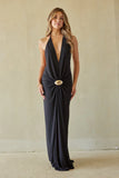 Nyx Plunging Halter Maxi Dress
