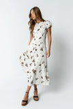 Jenna Floral Maxi Dress in Off White