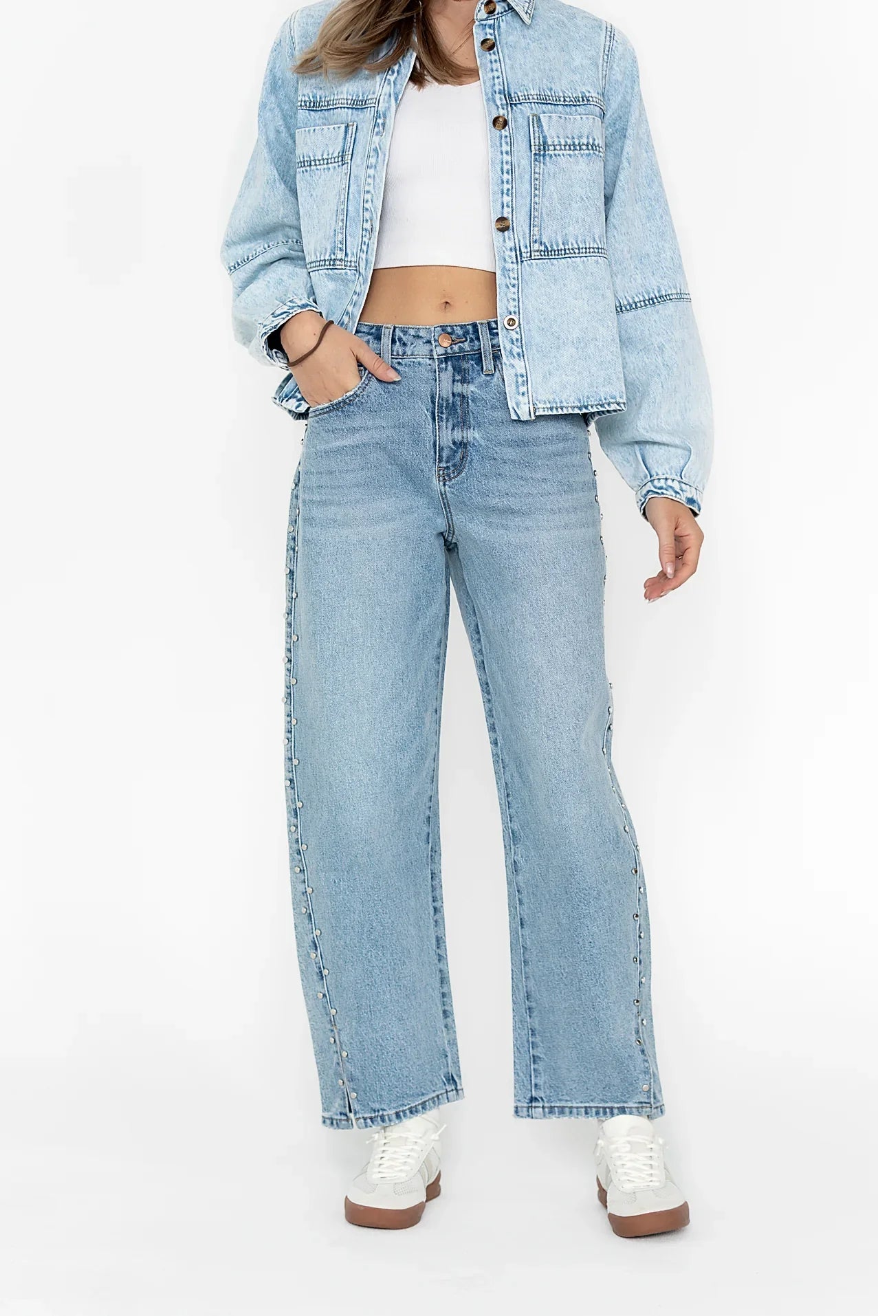 Cleo Studded Wide Leg Jeans FINAL SALE