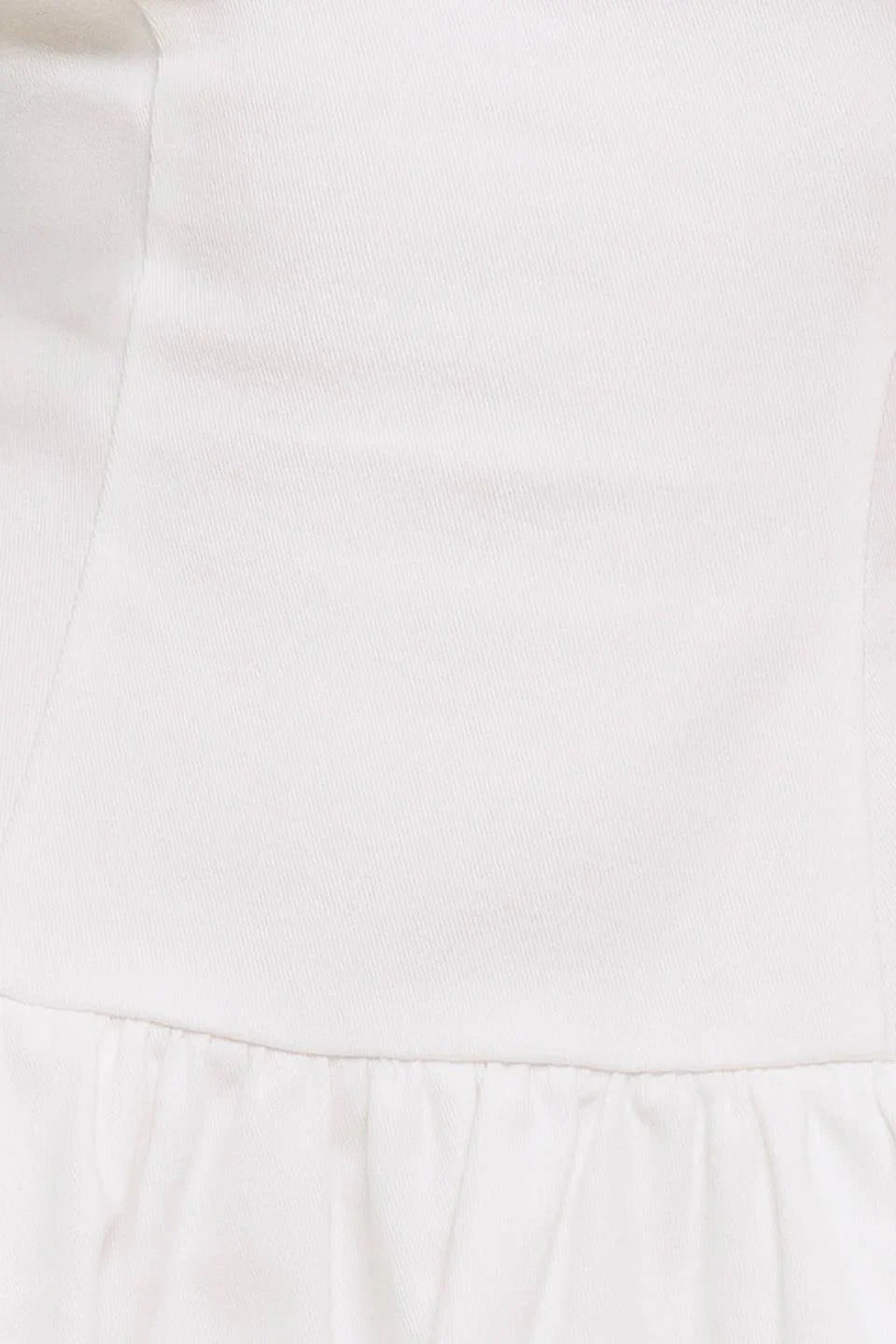TWILIGHT WISH WHITE DENIM BUBBLE HEM MINI DRESS