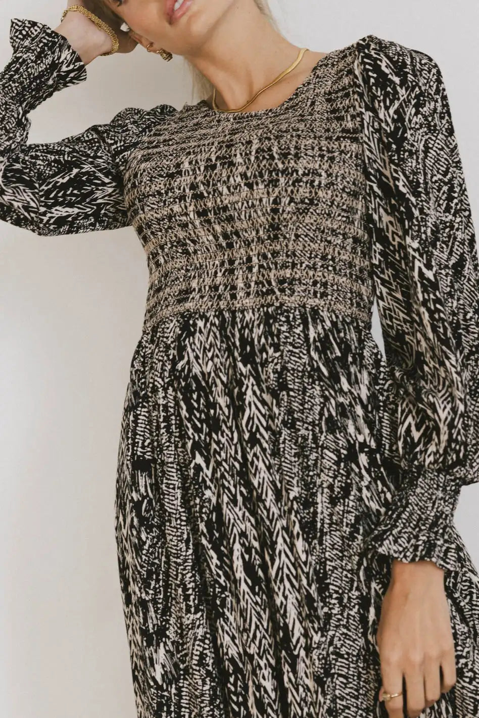 Justice Abstract Midi Dress in Black FINAL SALE