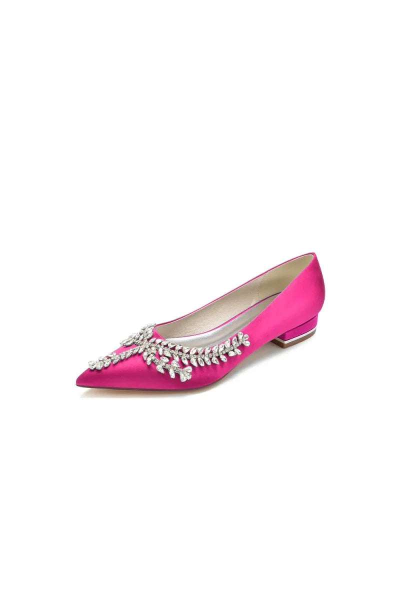 Rhinestone Pointed Toe Kitten Heels