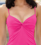 Gwen Twist Front Bodycon Mini Dress Hot Pink