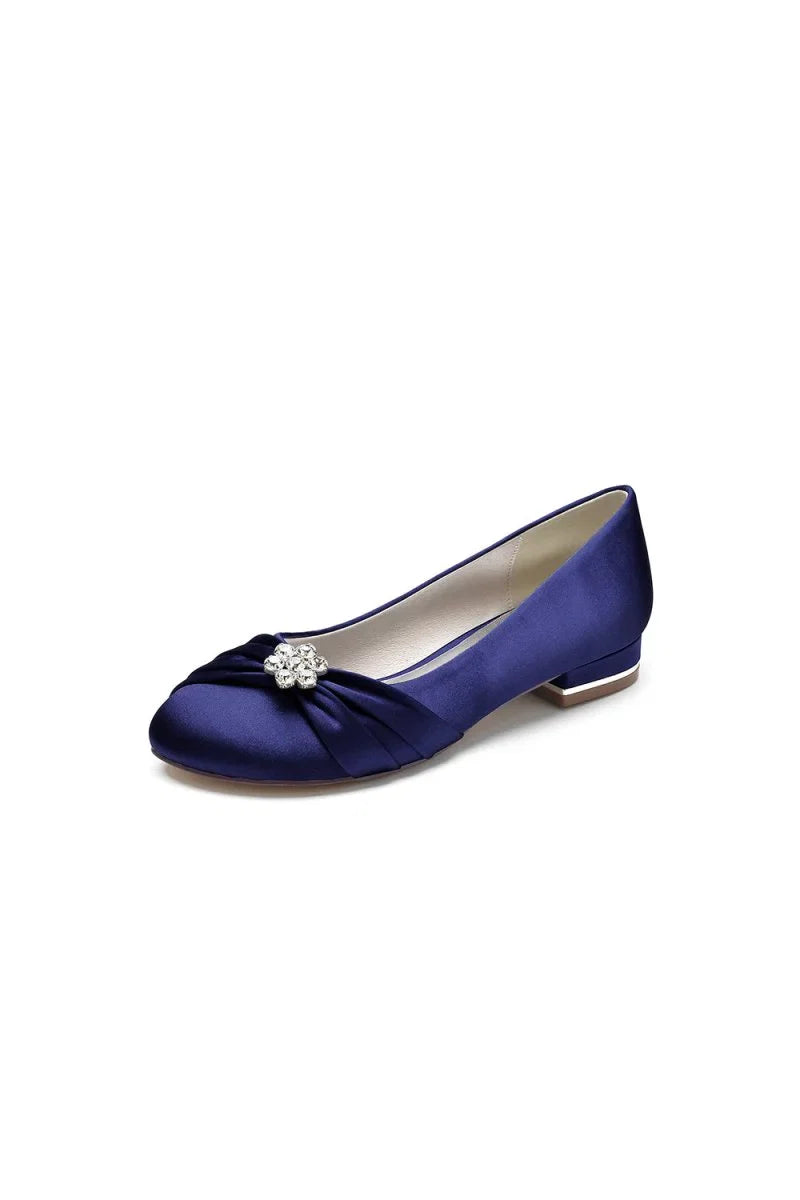 Royal Blue Flats with Rhinestone embellished
